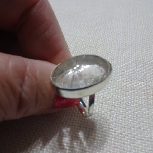 Stunning "TOURMALINE QUARTZ" Handmade Sterling Ring Size 8 #750B - Picture 4 of 4